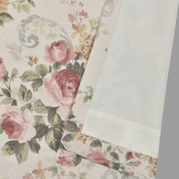 Royal Court Chablis Window Panel Pair Valance Rose Gold MSRP $170 - Picture 3 of 4